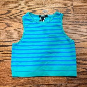 Forever 21 Teal and Aqua Striped Tank